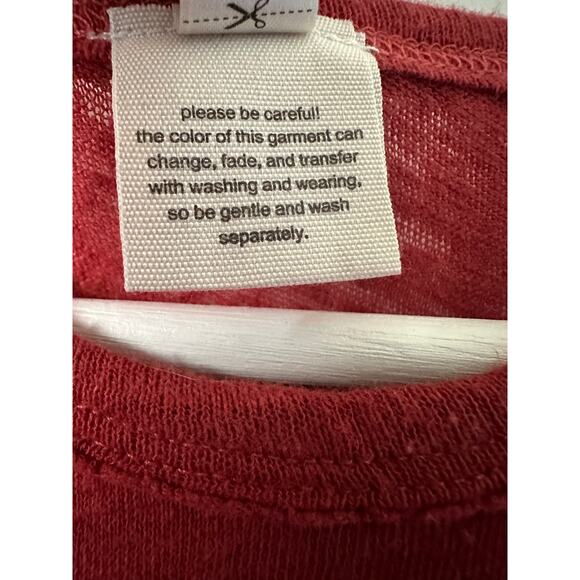 Free People All The Time Linen Blend Bodysuit Red Orange size Small - Picture 8 of 11